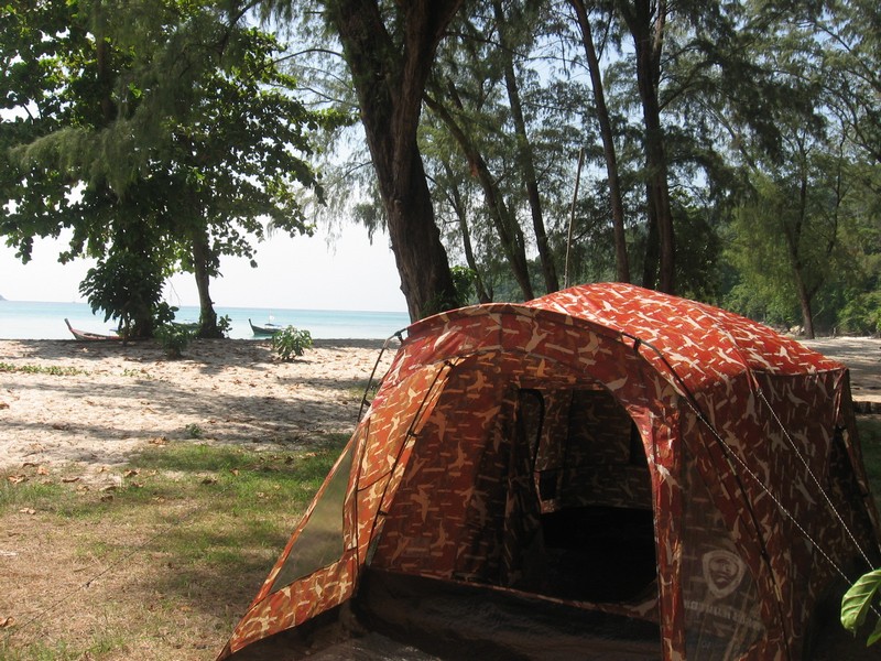 с палаткой в таиланде