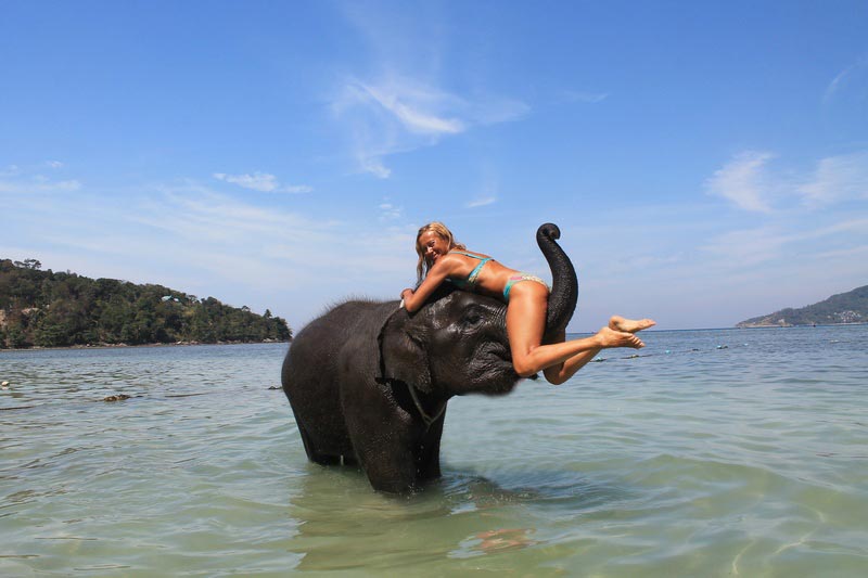 11-девушка-на-хоботе-слона-фото