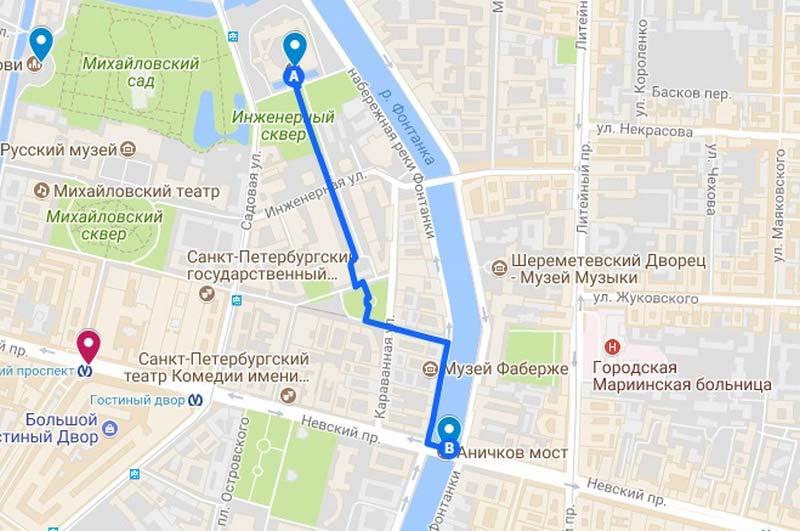 8 Карта аршрута по Петербургу