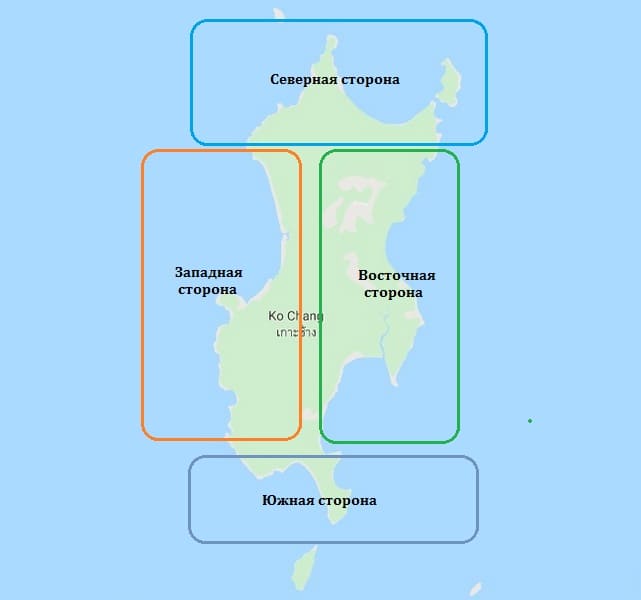 Карта пляжей острова Ко Чанг